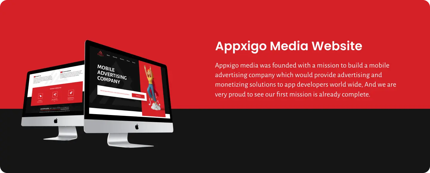 Software development Image showcasing work for client appxigo website